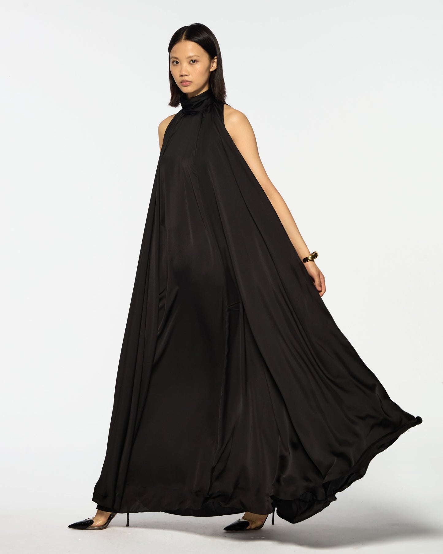 Onyx Draped Maxi Dress