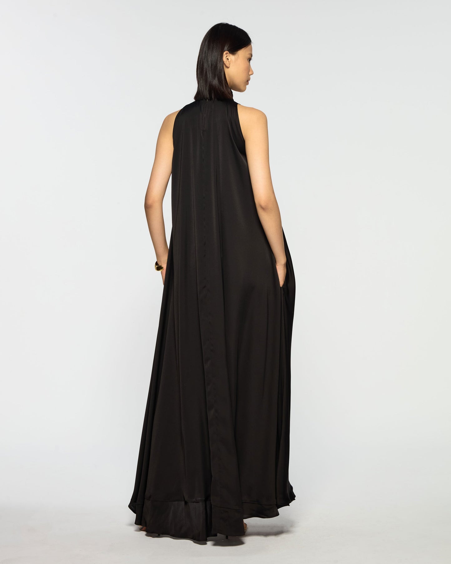 Onyx Draped Maxi Dress