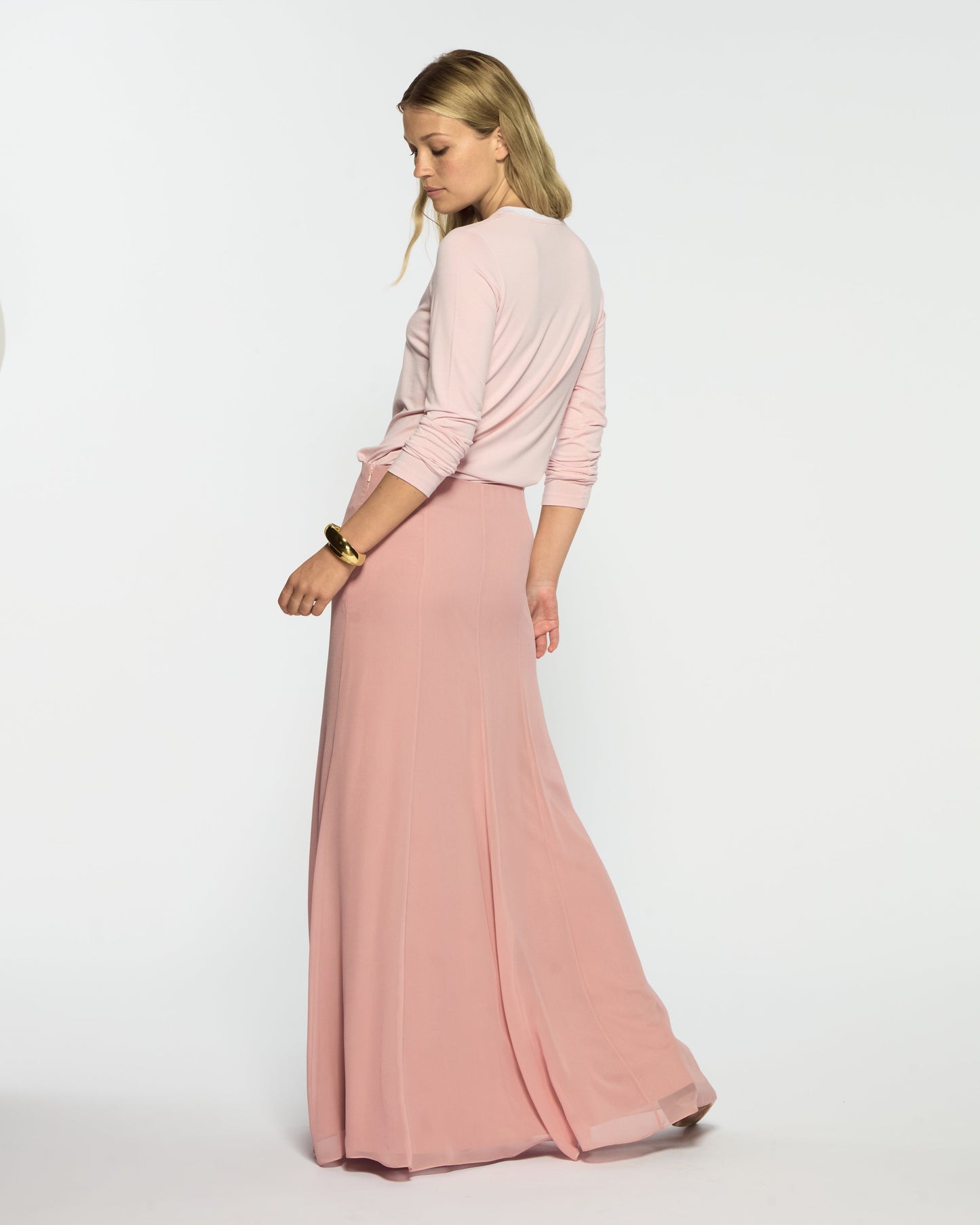 Valeria Silk Georgette Skirt – Liqueur