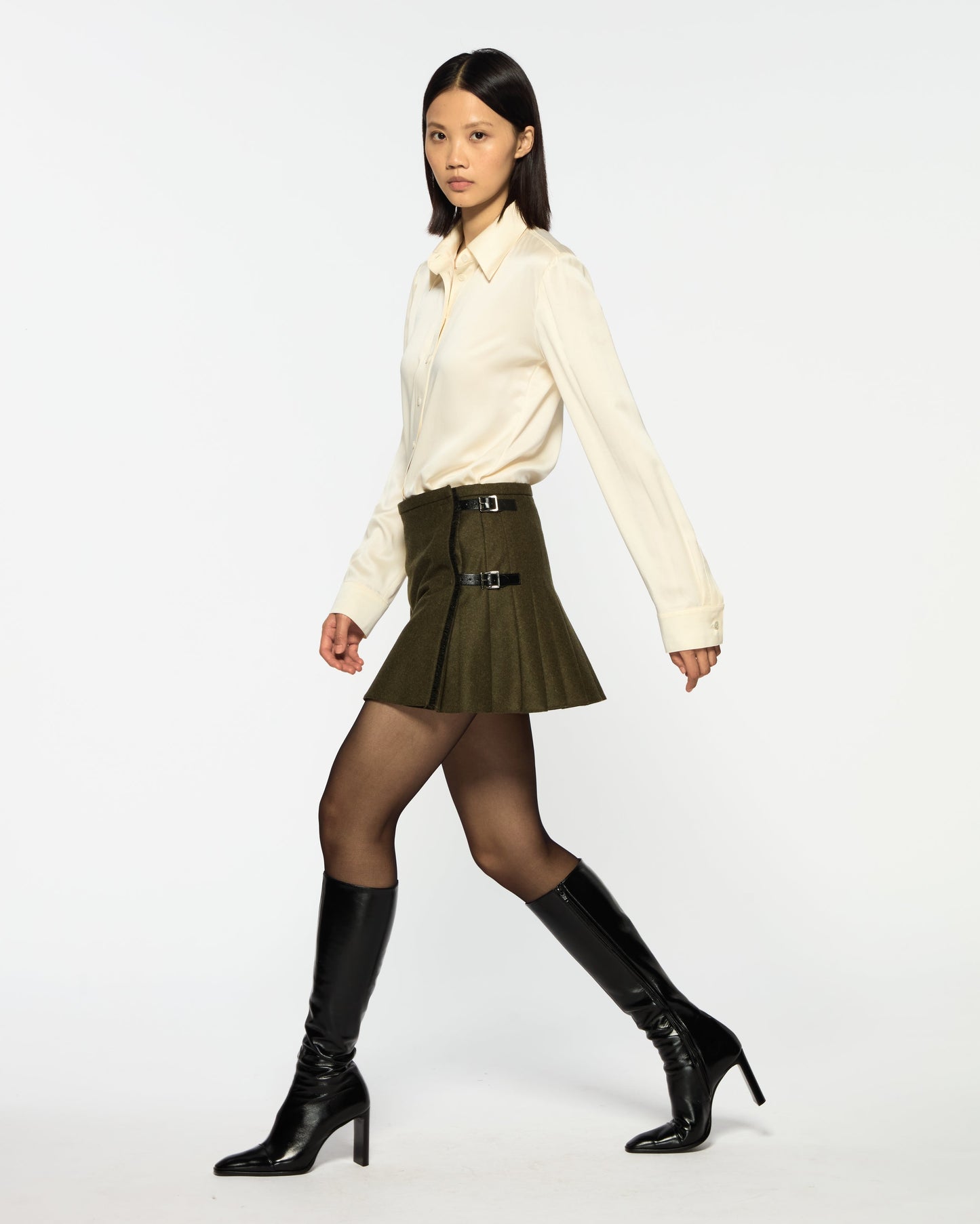 Mini Kilt - Military Green Wool