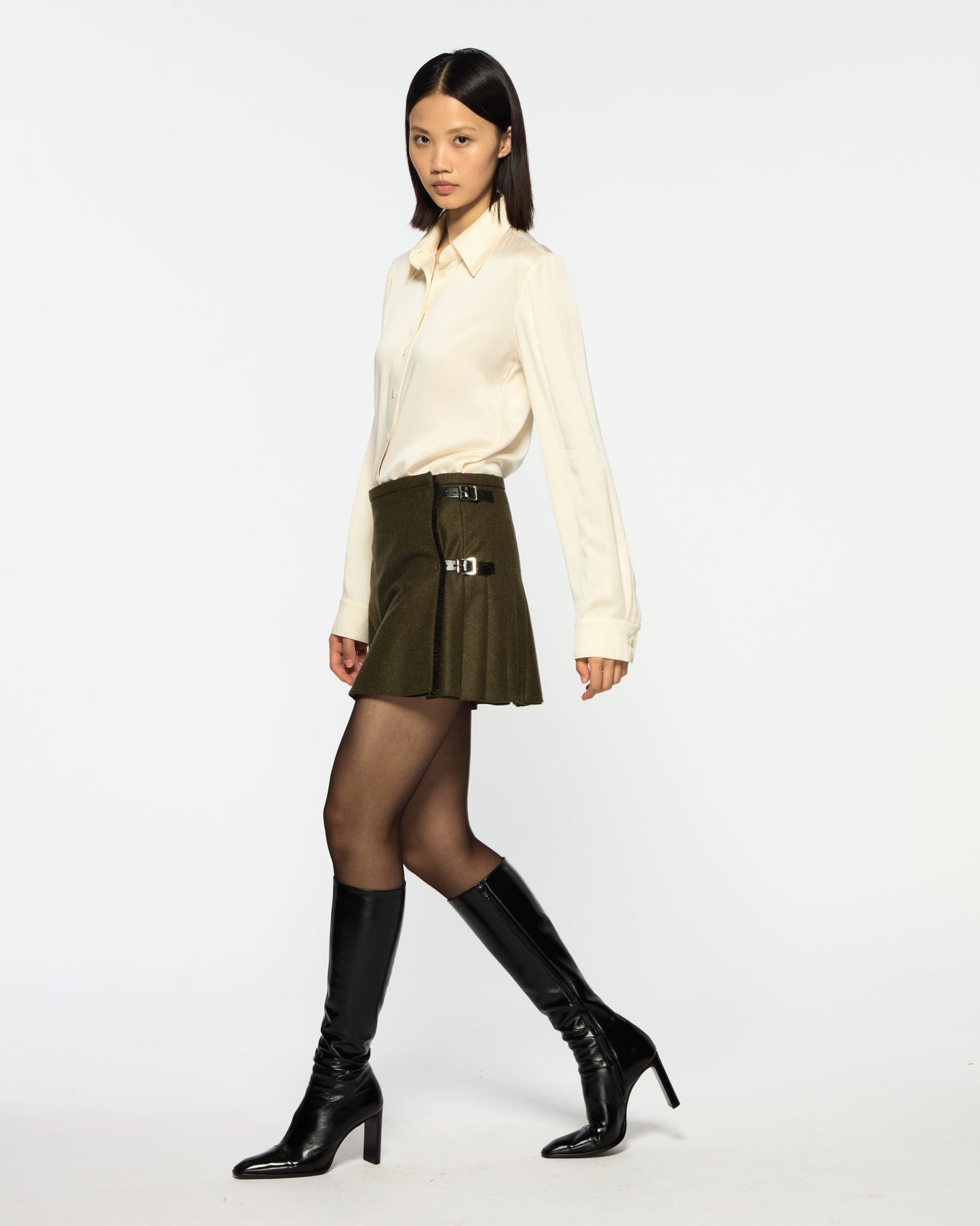 Mini Kilt - Military Green Wool
