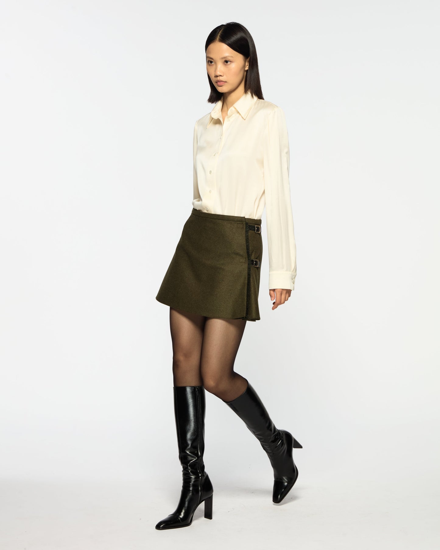 Mini Kilt - Military Green Wool
