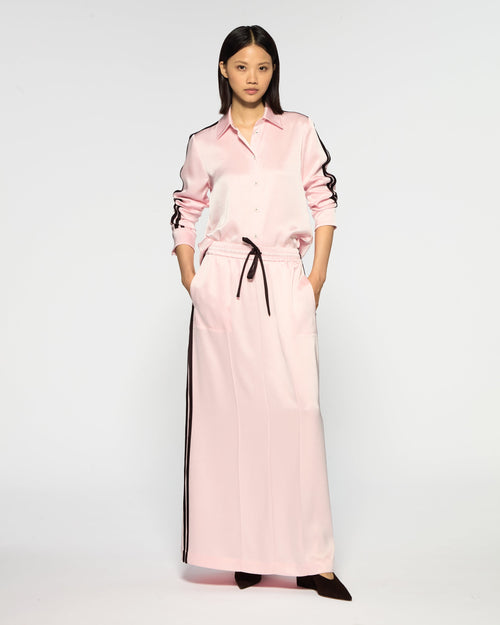 Elara Satin Jogger Skirt – Pale Pink