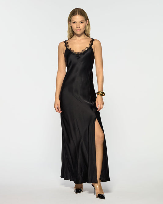 Noir Lace Slip Dress