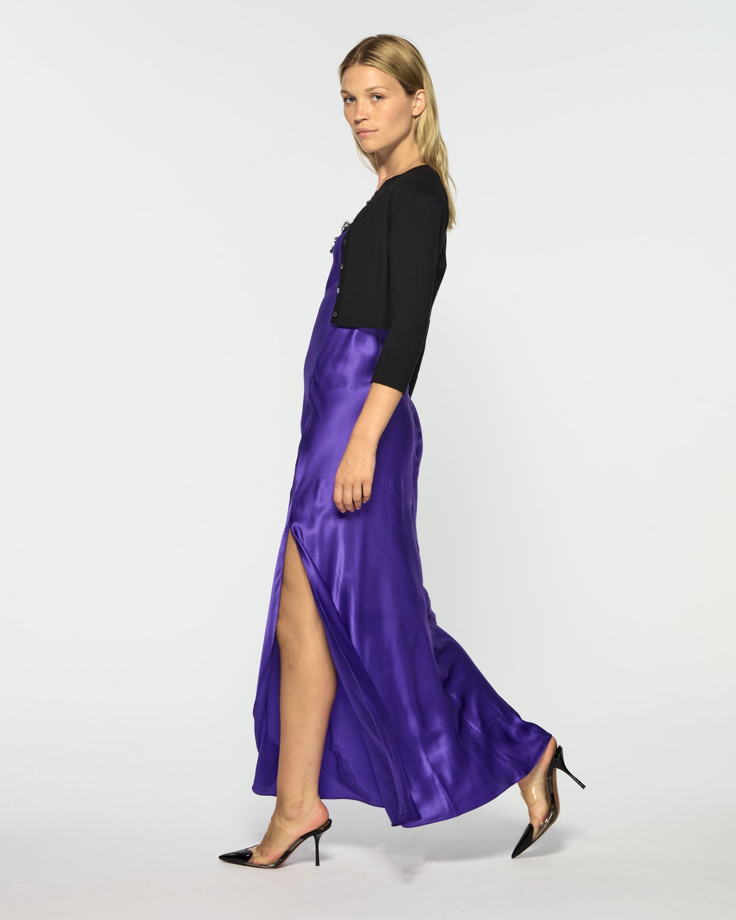Amethyst Silk Slip Dress