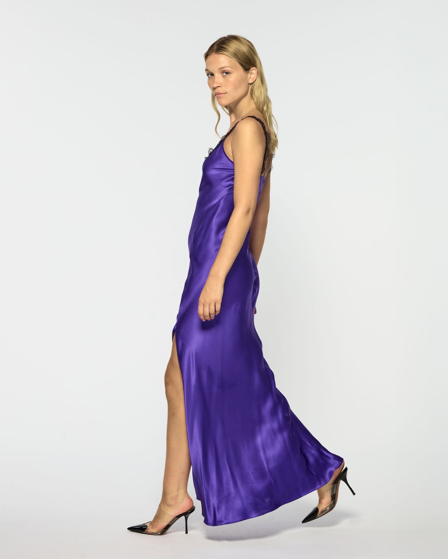 Amethyst Silk Slip Dress