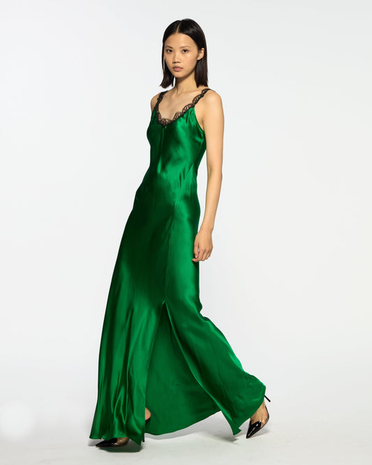 Emerald Grace Slip Dress