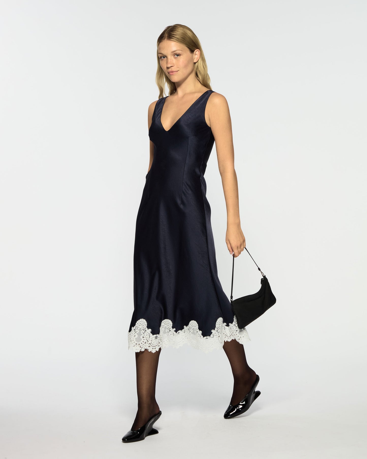 Noir Lace Midi Dress