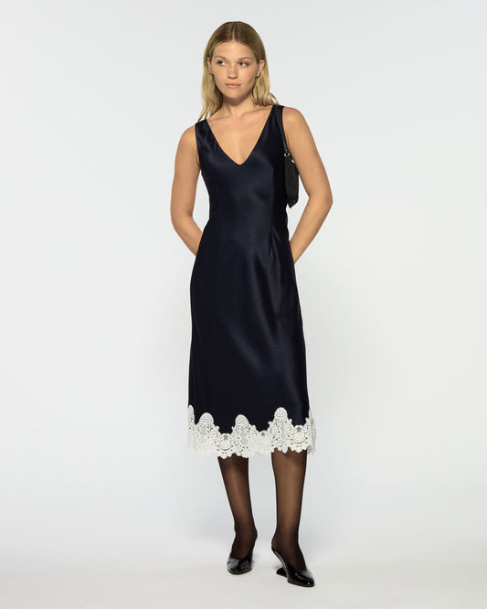 Noir Lace Midi Dress
