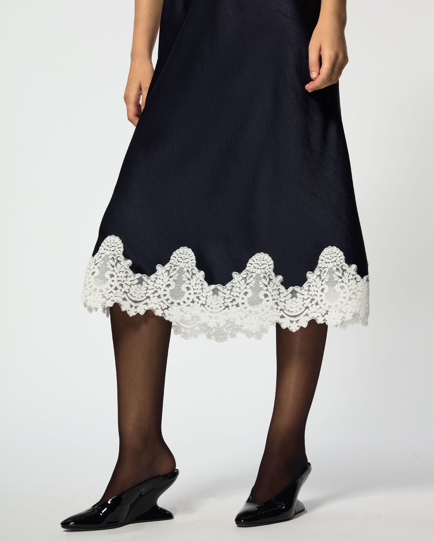 Noir Lace Midi Dress