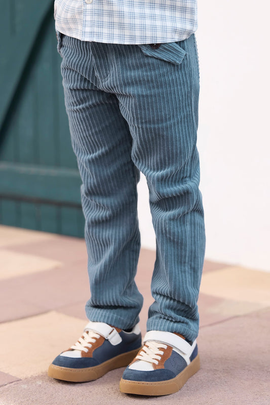 Trousers - Blue Greyé in Velvet