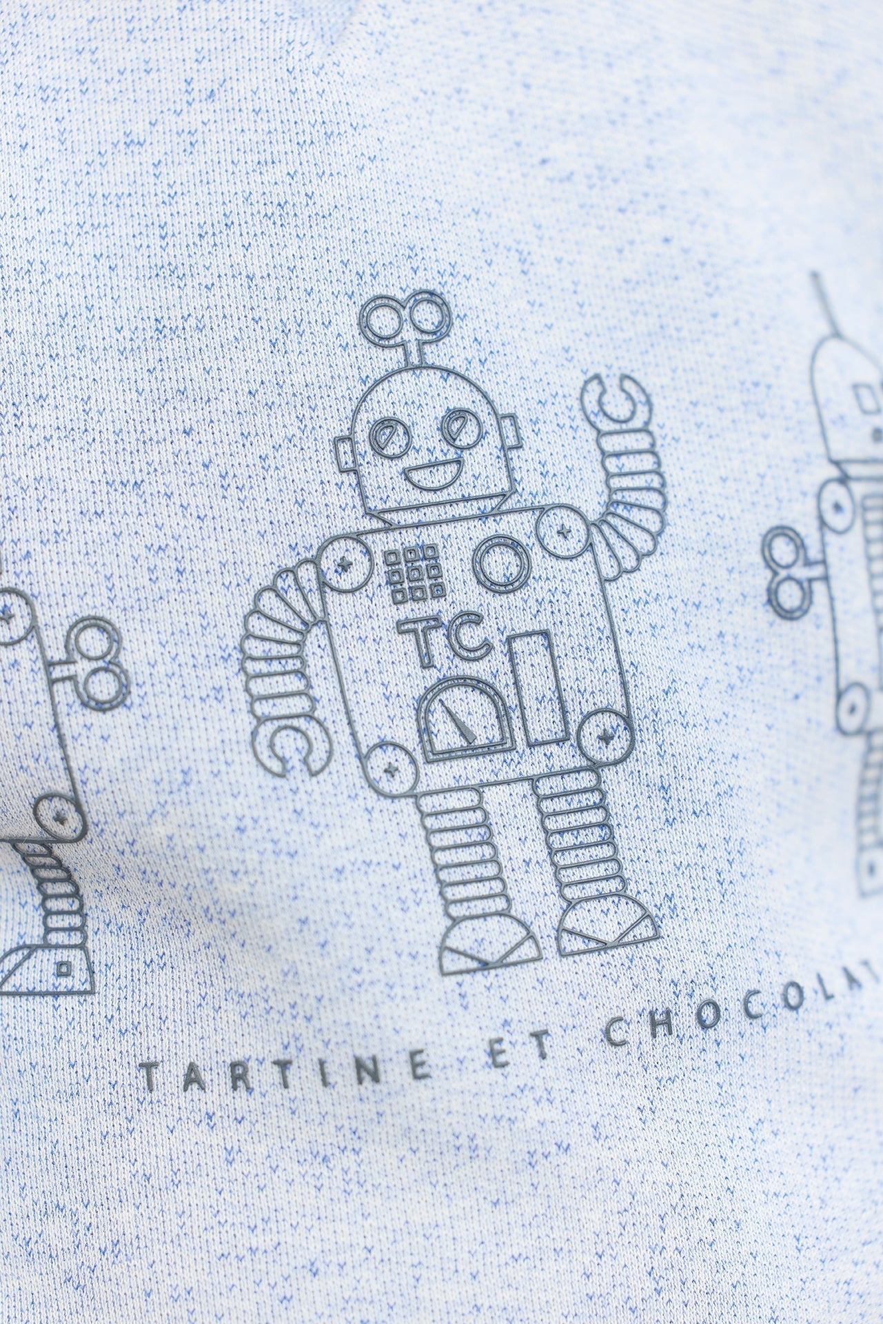 Sweatshirt - Blue Greye Illustration robots
