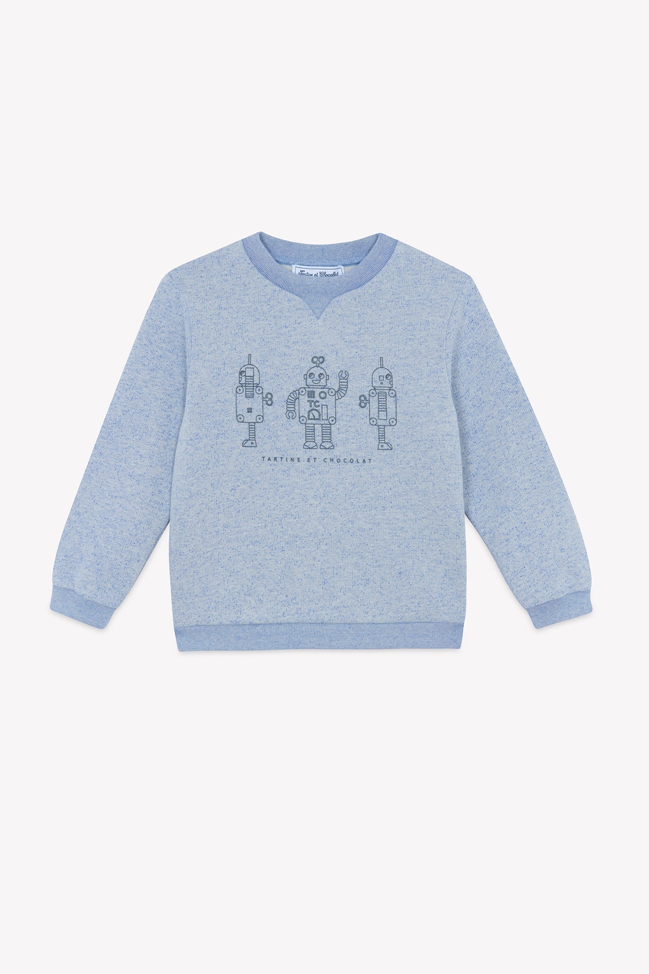 Sweatshirt - Blue Greye Illustration robots