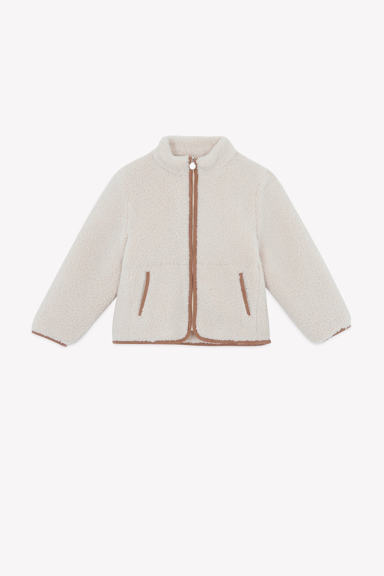 Cardigan - Beige Imitation Faux Fourrure Mouton
