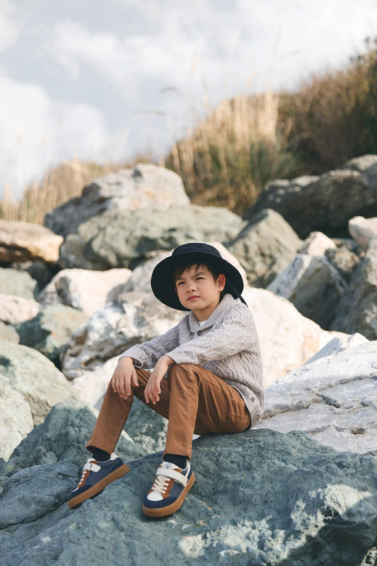 Ethan Grey Cable Knit Cardigan