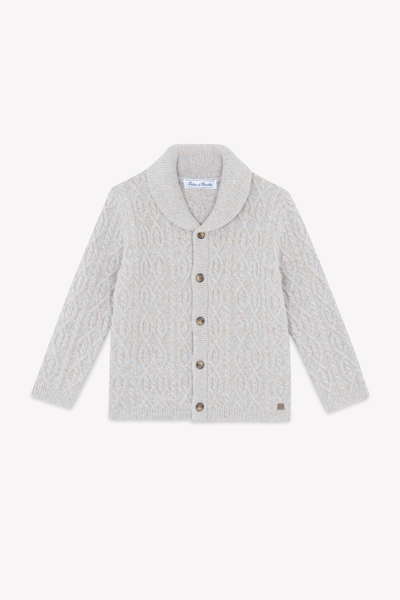 Ethan Grey Cable Knit Cardigan