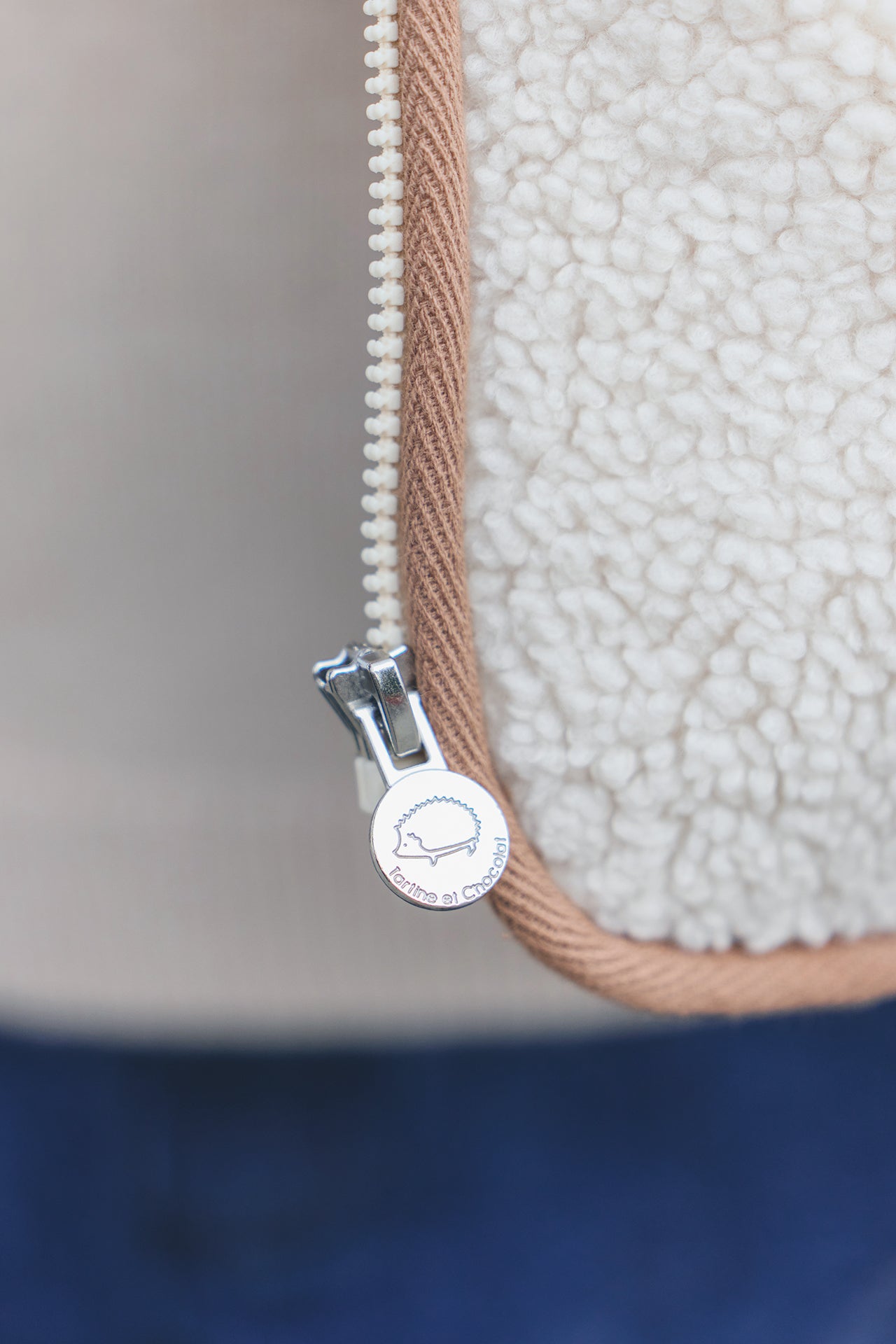 Cardigan - Beige Imitation Faux Fourrure Mouton