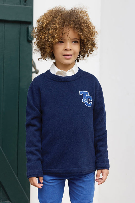 Sweater - Navy in Wool TC signature