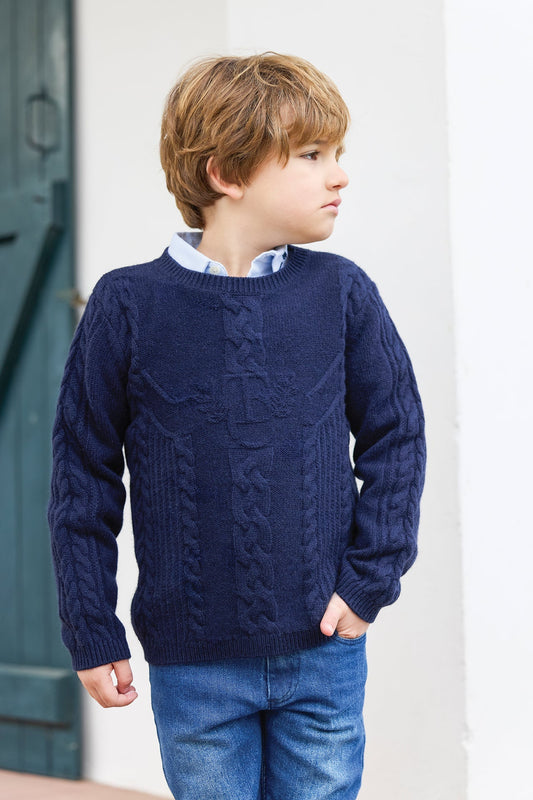 Noah Cable Knit Sweater – Navy TC Signature