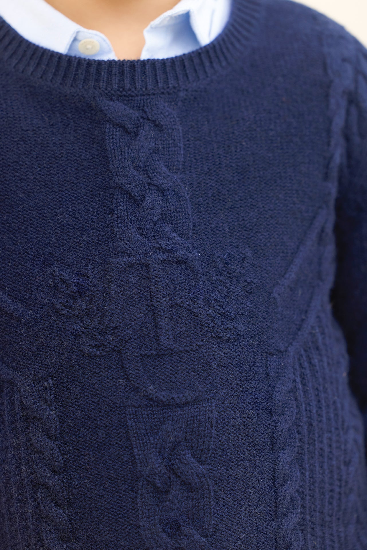 Noah Cable Knit Sweater – Navy TC Signature