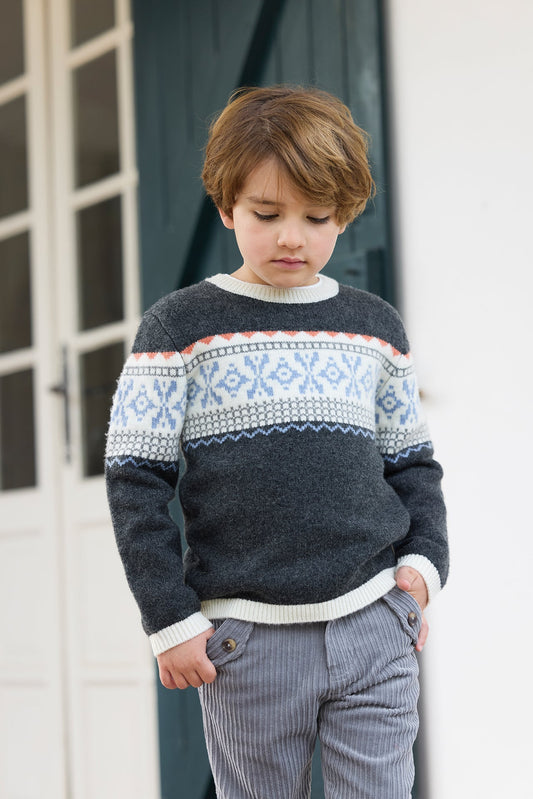 Grey Jacquard Sweater