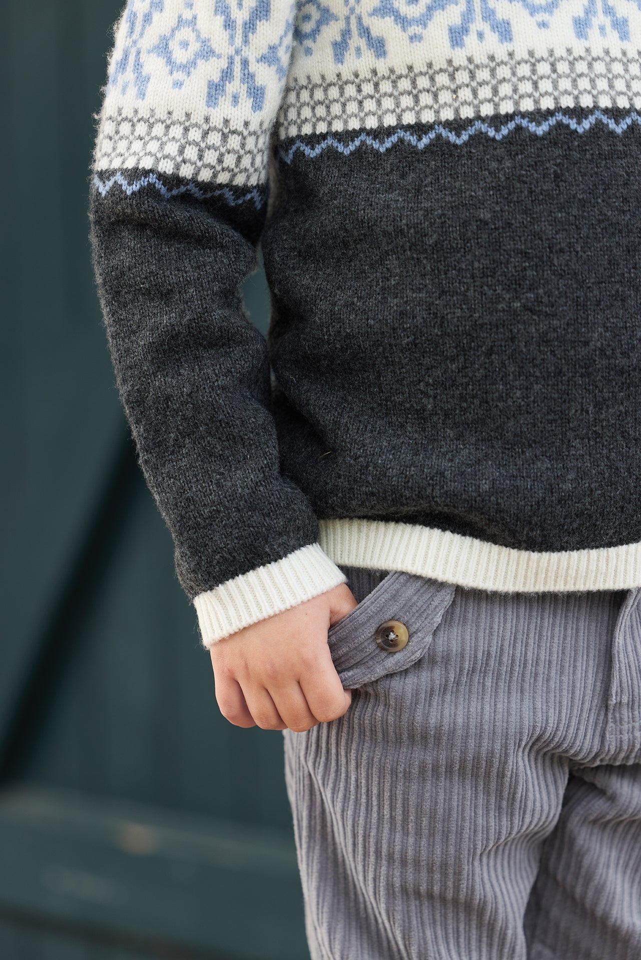 Grey Jacquard Sweater