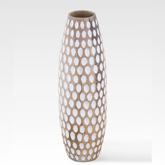 Serenia Hand-Carved Wooden Vase