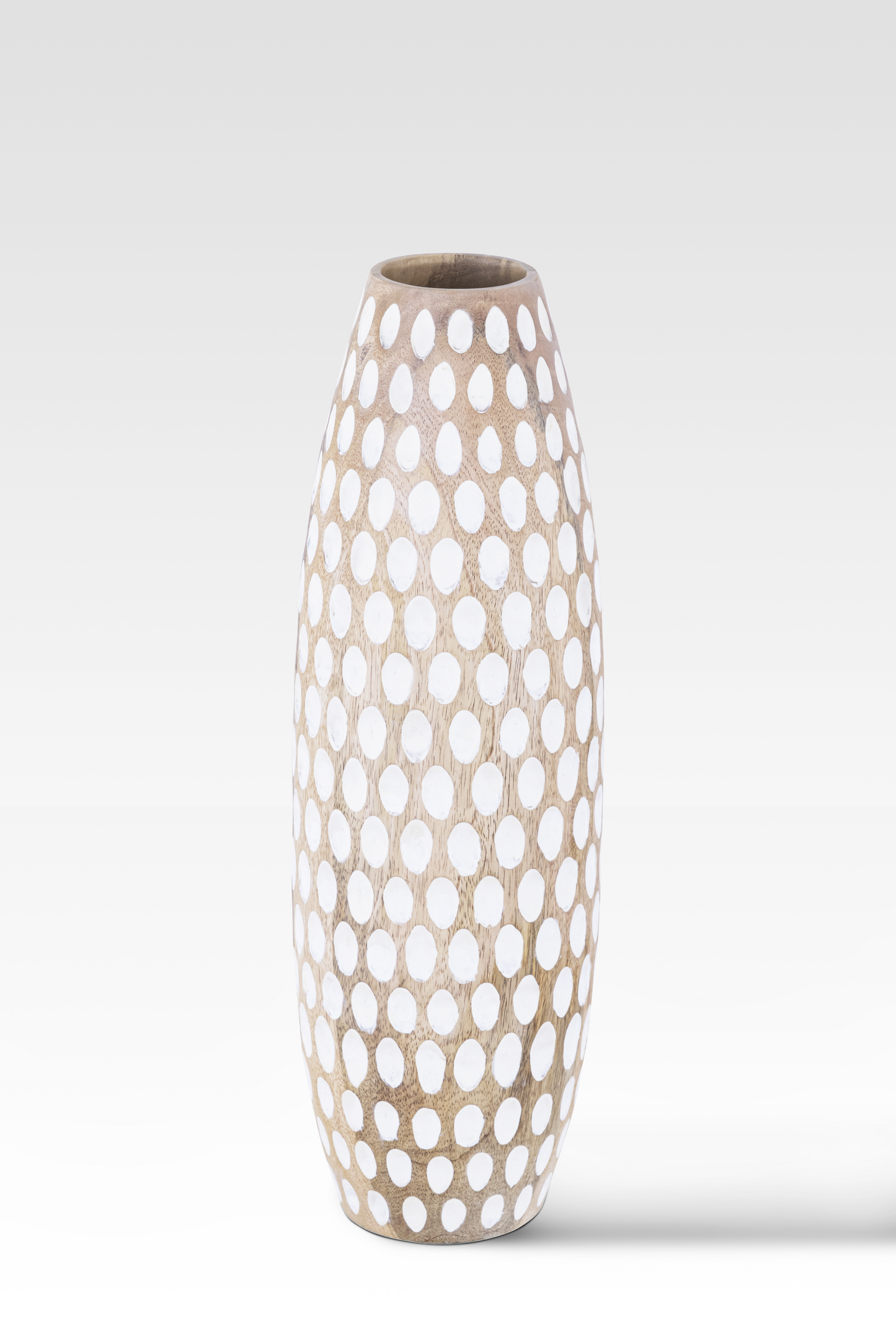 Serenia Hand-Carved Wooden Vase