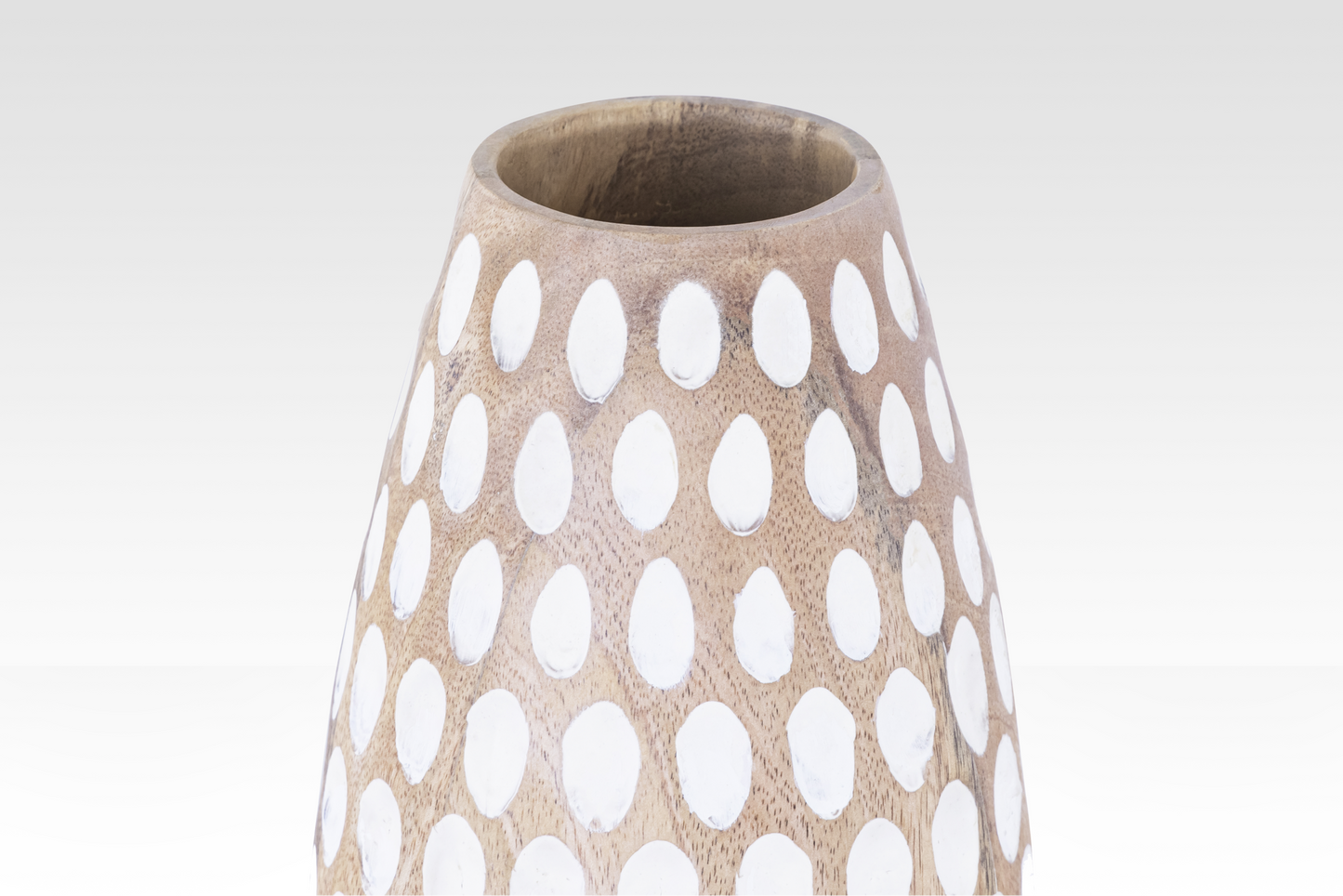 Serenia Hand-Carved Wooden Vase