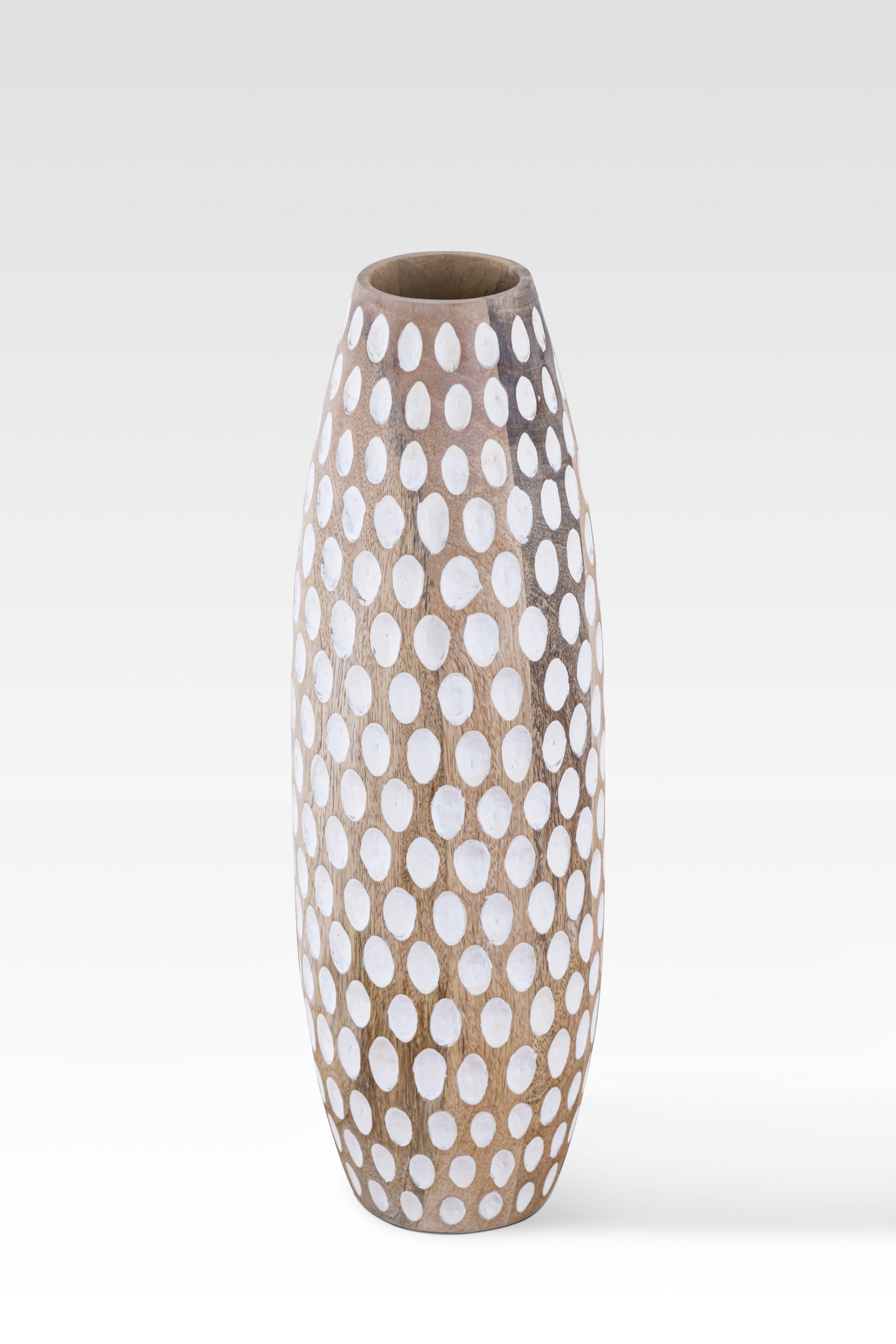 Serenia Hand-Carved Wooden Vase
