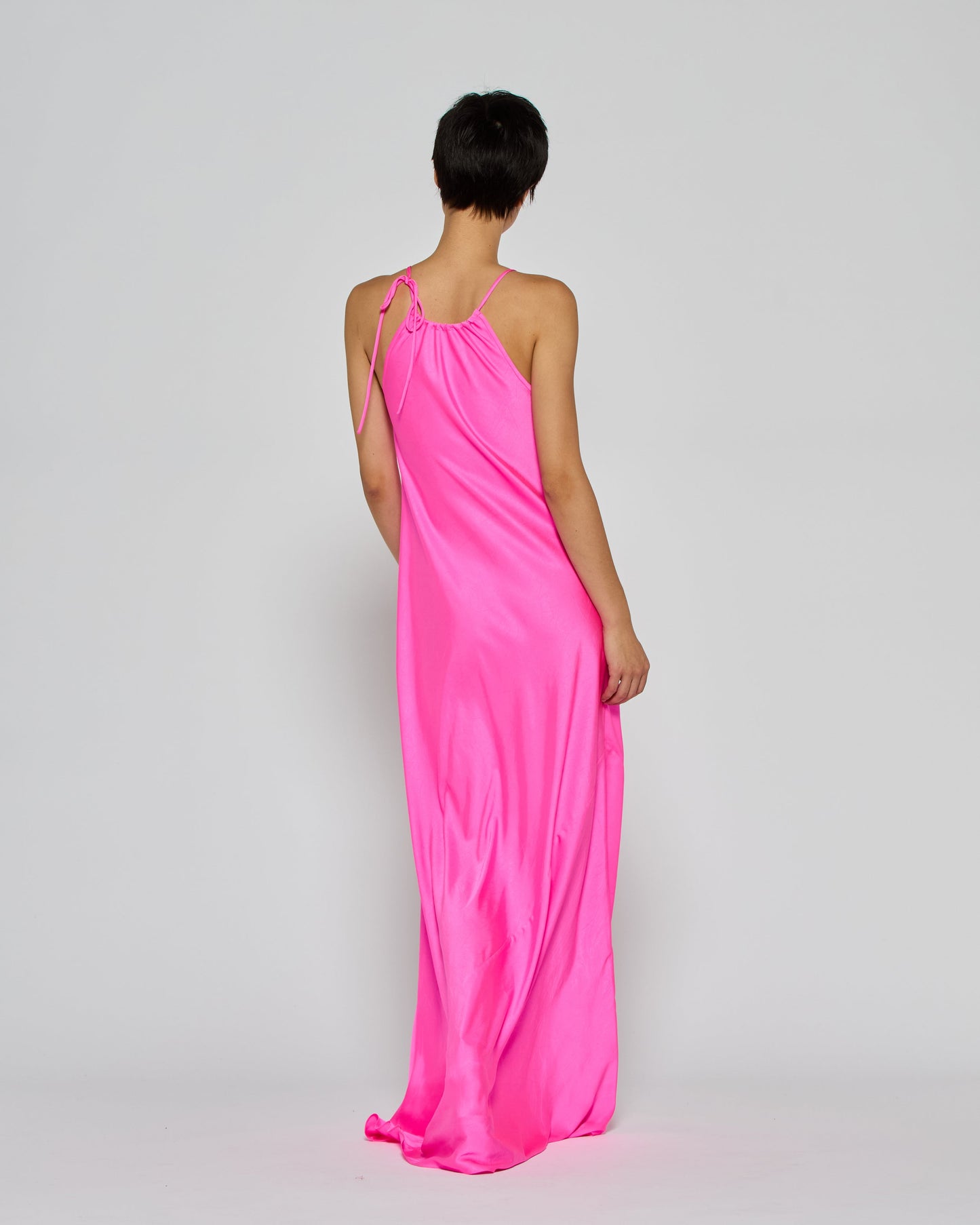 Fuchsia Gathered Maxi Dress
