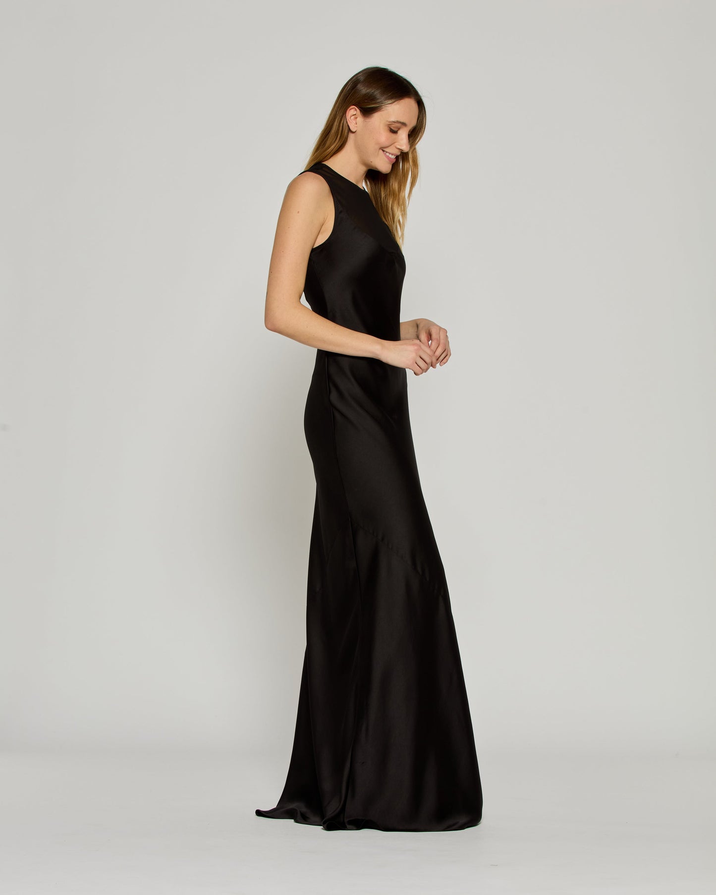 Georgette Evening Dress - Black