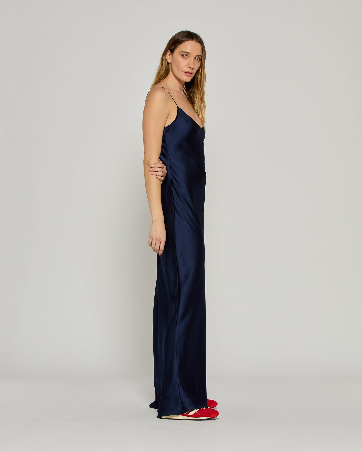 Midnight Satin Slip Dress