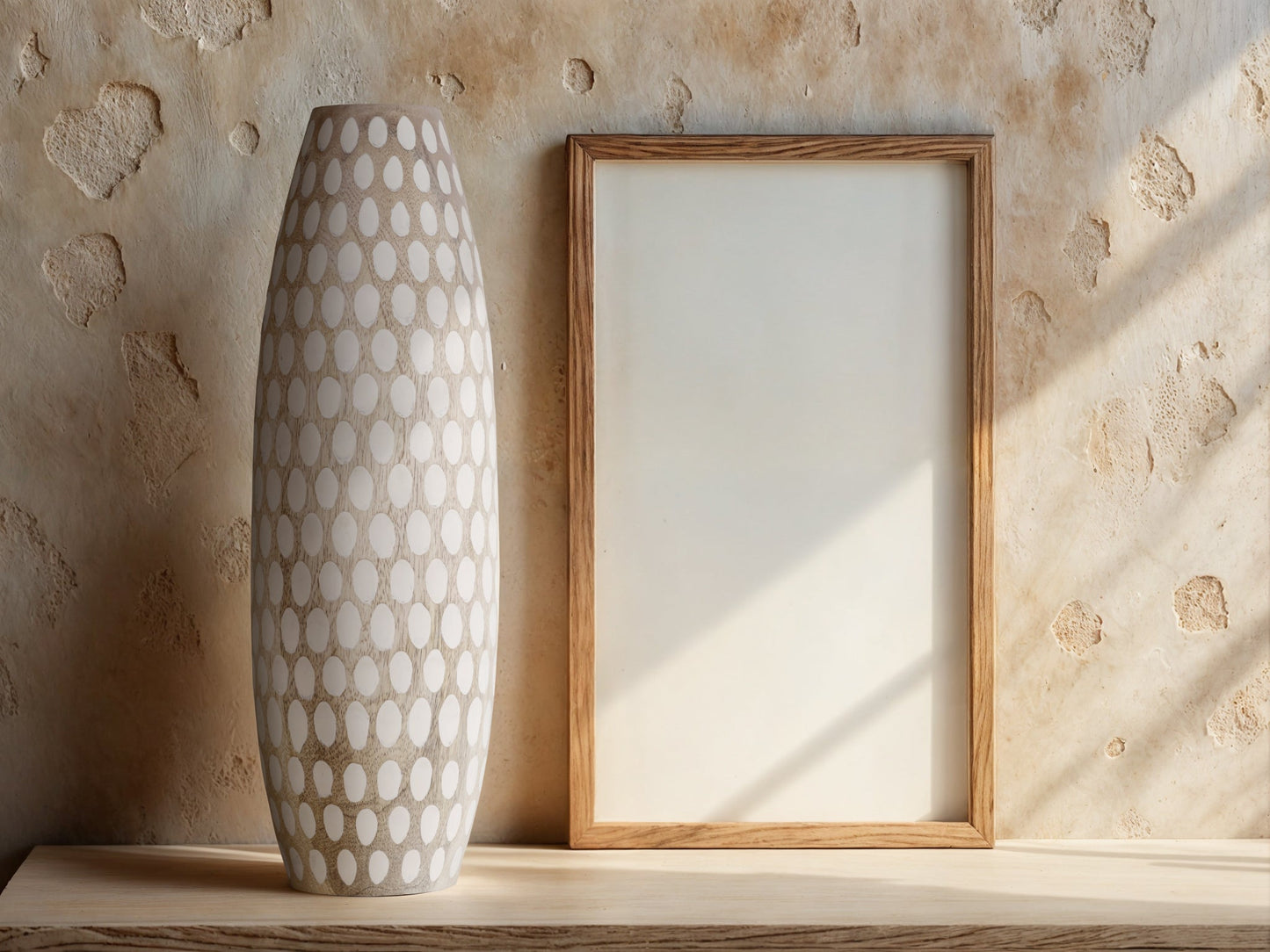 Serenia Hand-Carved Wooden Vase