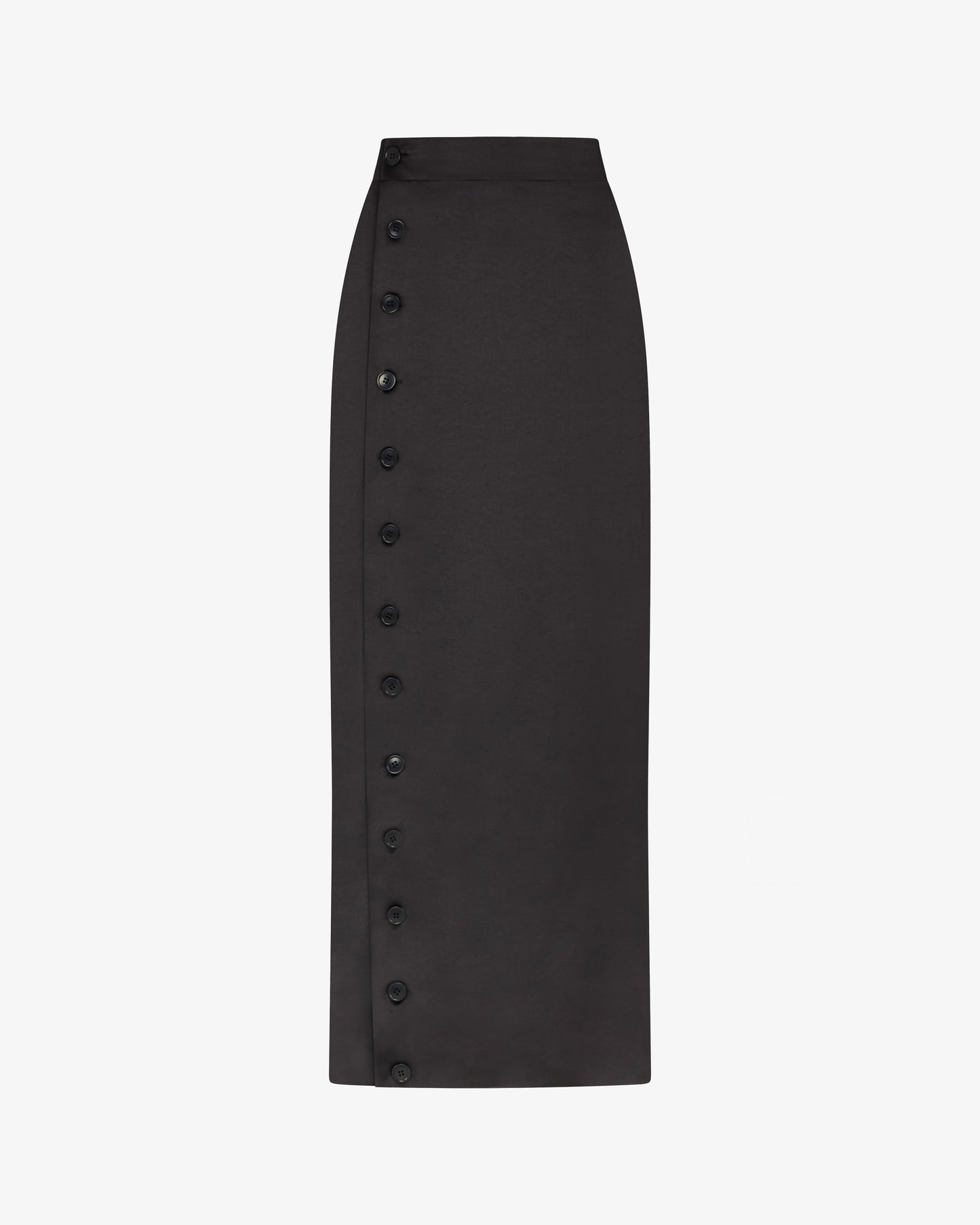 Noir Button Midi Skirt