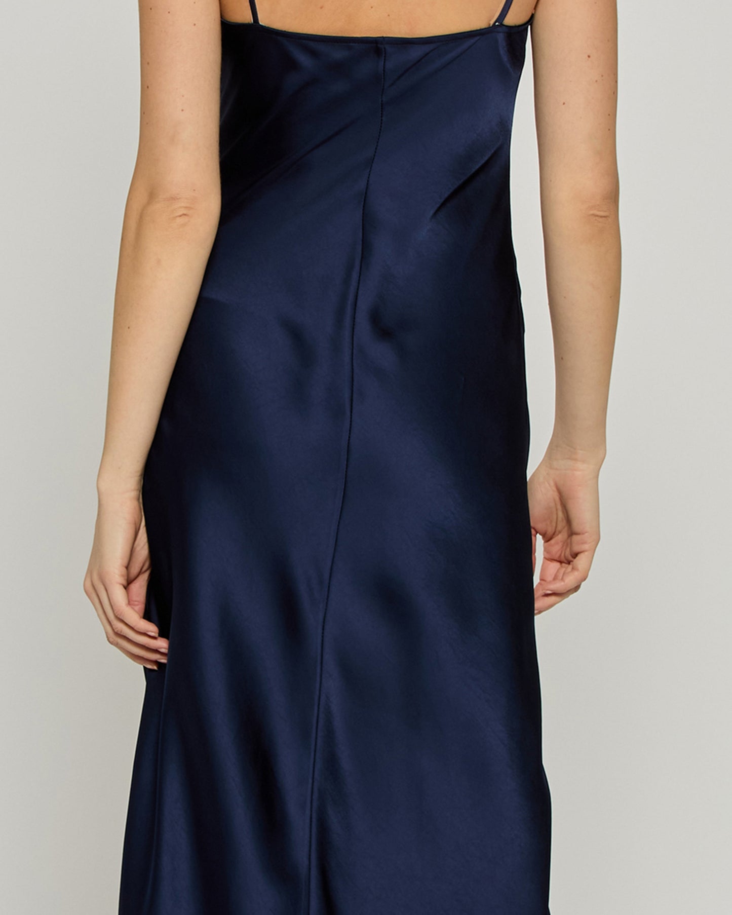 Midnight Satin Slip Dress