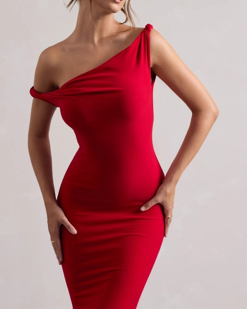 One-Shoulder Bodycon Long Dress