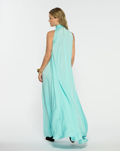 Aqua Draped Maxi Dress