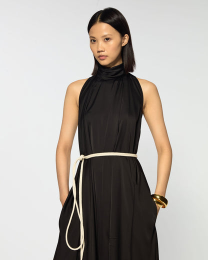 Onyx Draped Maxi Dress