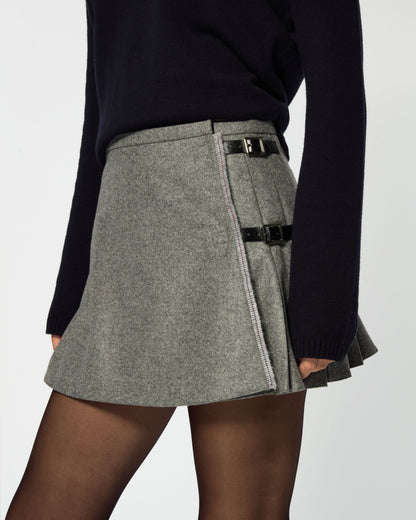 Isla Wool Mini Kilt – Light Grey
