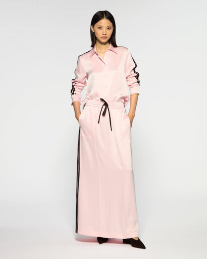 Elara Satin Jogger Skirt – Pale Pink