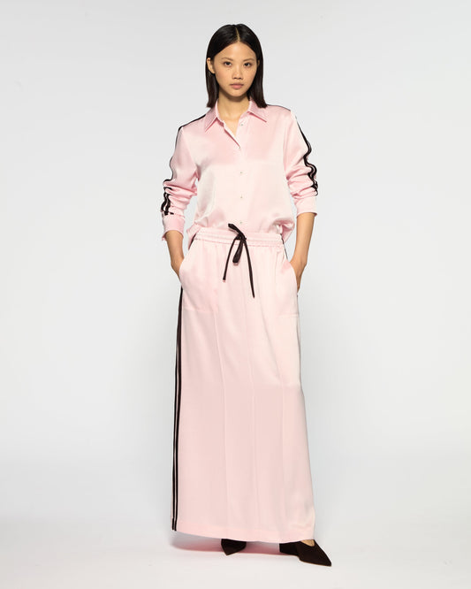 Elara Satin Jogger Skirt – Pale Pink
