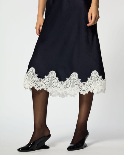 Noir Lace Midi Dress