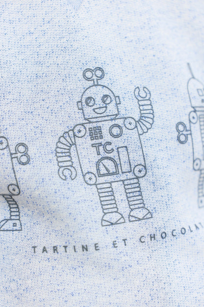 Sweatshirt - Blue Greye Illustration robots