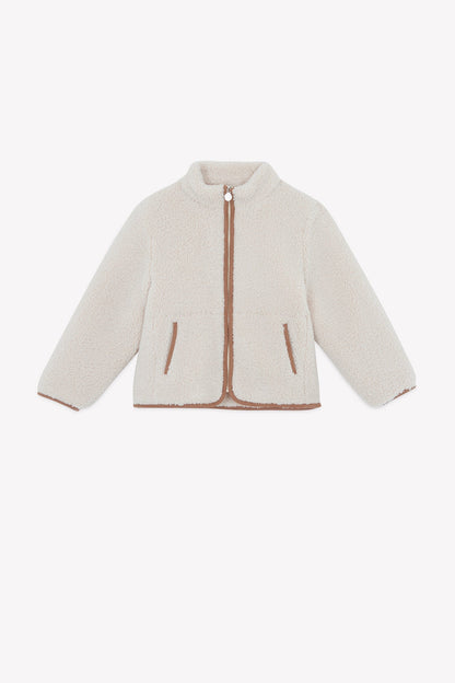 Cardigan - Beige Imitation Faux Fourrure Mouton