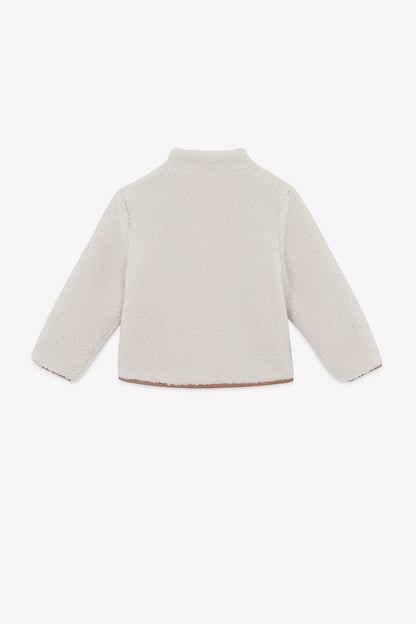 Cardigan - Beige Imitation Faux Fourrure Mouton