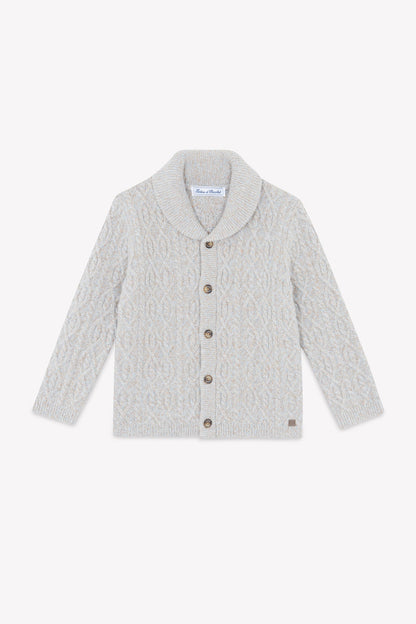 Ethan Grey Cable Knit Cardigan