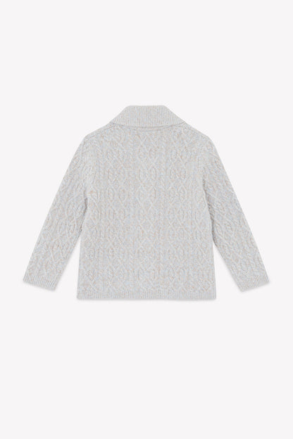 Ethan Grey Cable Knit Cardigan