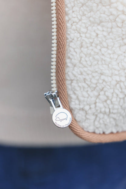 Cardigan - Beige Imitation Faux Fourrure Mouton