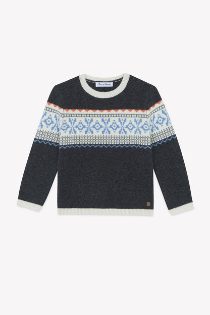 Grey Jacquard Sweater
